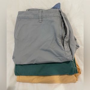 3 Pairs Bonobos Original Stretch Washed Chinos 34 waist 9 inch inseam Slim Fit